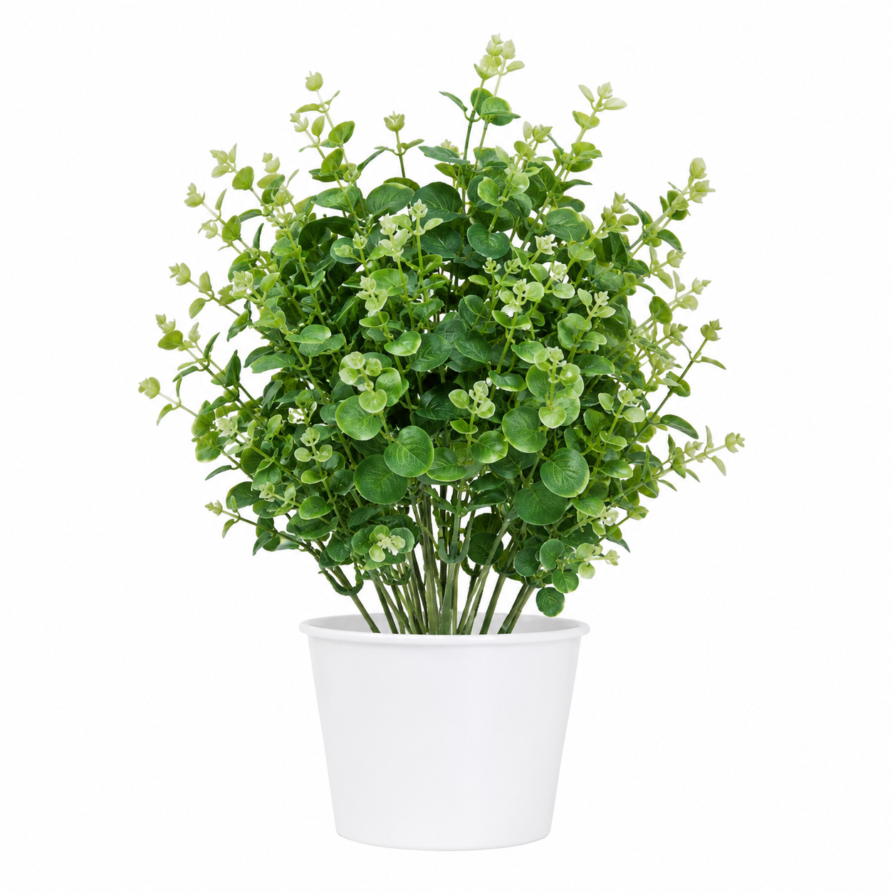 Lastingart Artificial Green Eucalyptus Plant with Plastic Pot