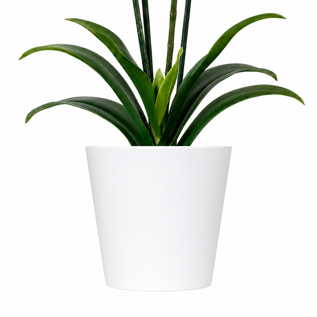 Lastingart Pink Artificial Orchid Plant in White Pot