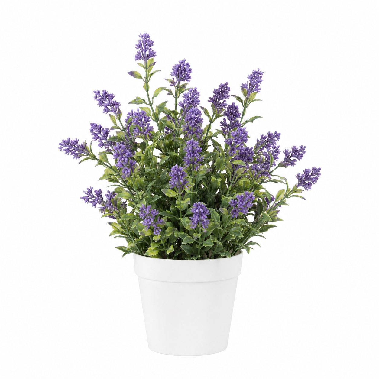 Lastingart Purple Artificial Lavender Plant in Plastic Pot