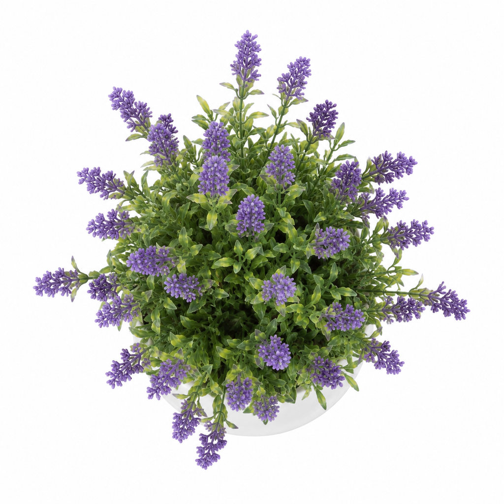 Lastingart Purple Artificial Lavender Plant in Plastic Pot